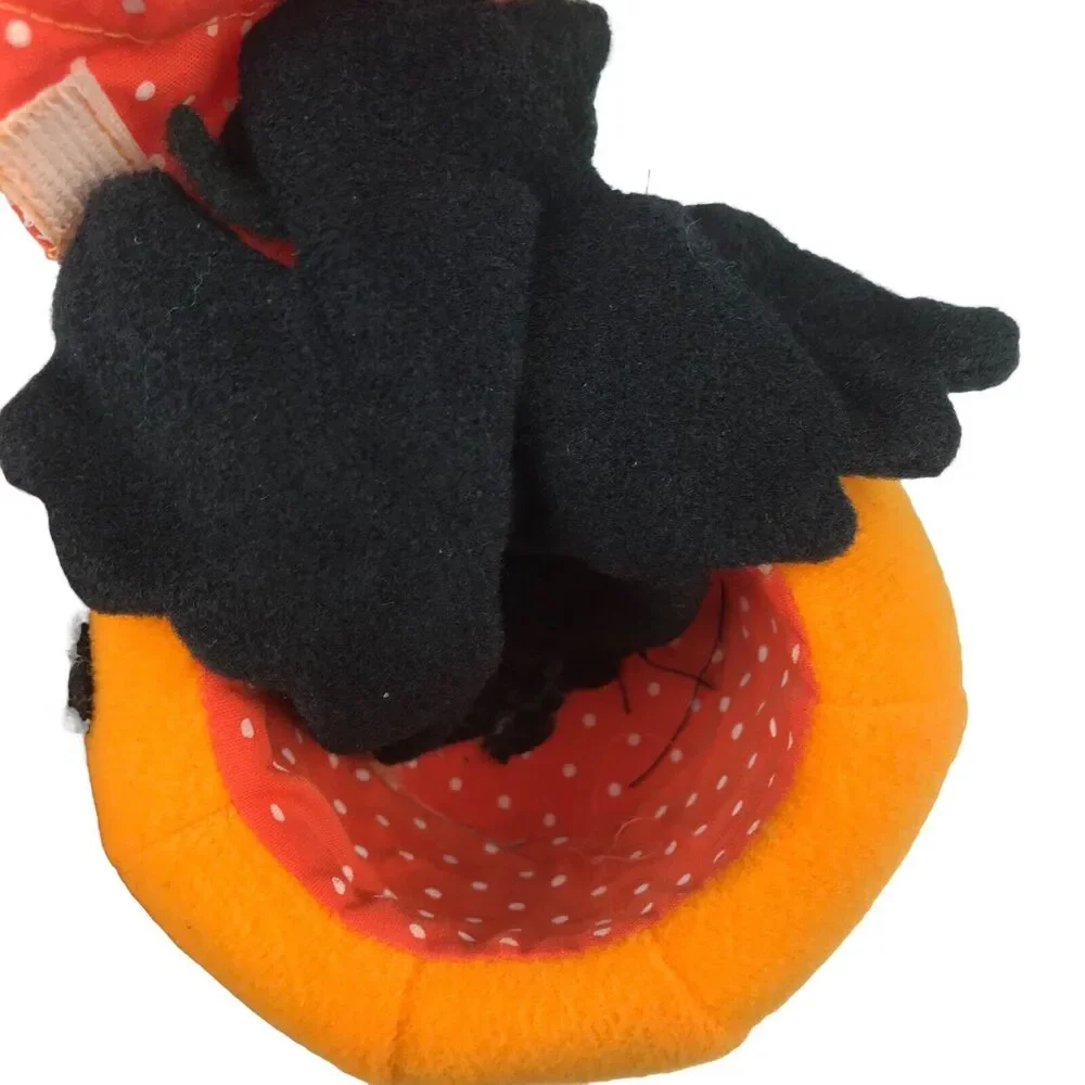 Applause 1986 Halloween Pop Up Pumpkin Plush Bat Jack-O-Lantern Stuffed Vintage